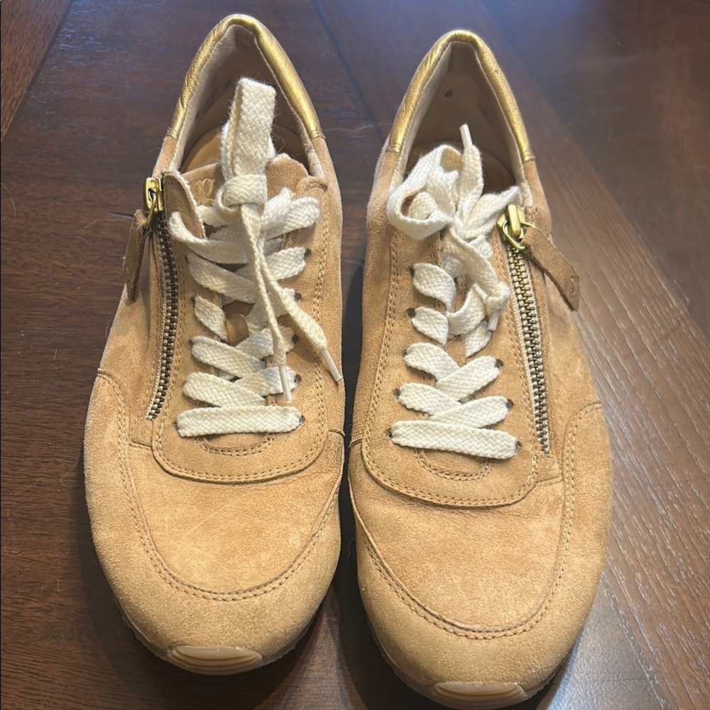 Paul Green -Tan Suede Women's Sneakers. Very little wear. Size six (6)